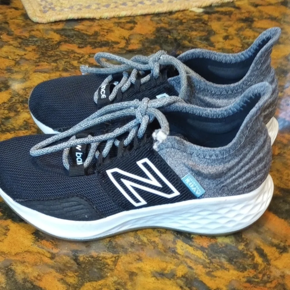 New Balance Kids Sneakers in Black, Gray and White